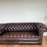 Chesterfield 3-seater sofa - Marway - genuine leather