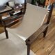 Honoré Safari armchair in wood and beige canvas