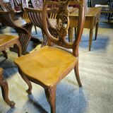 Series of 6 solid teak chairs circa 1980
