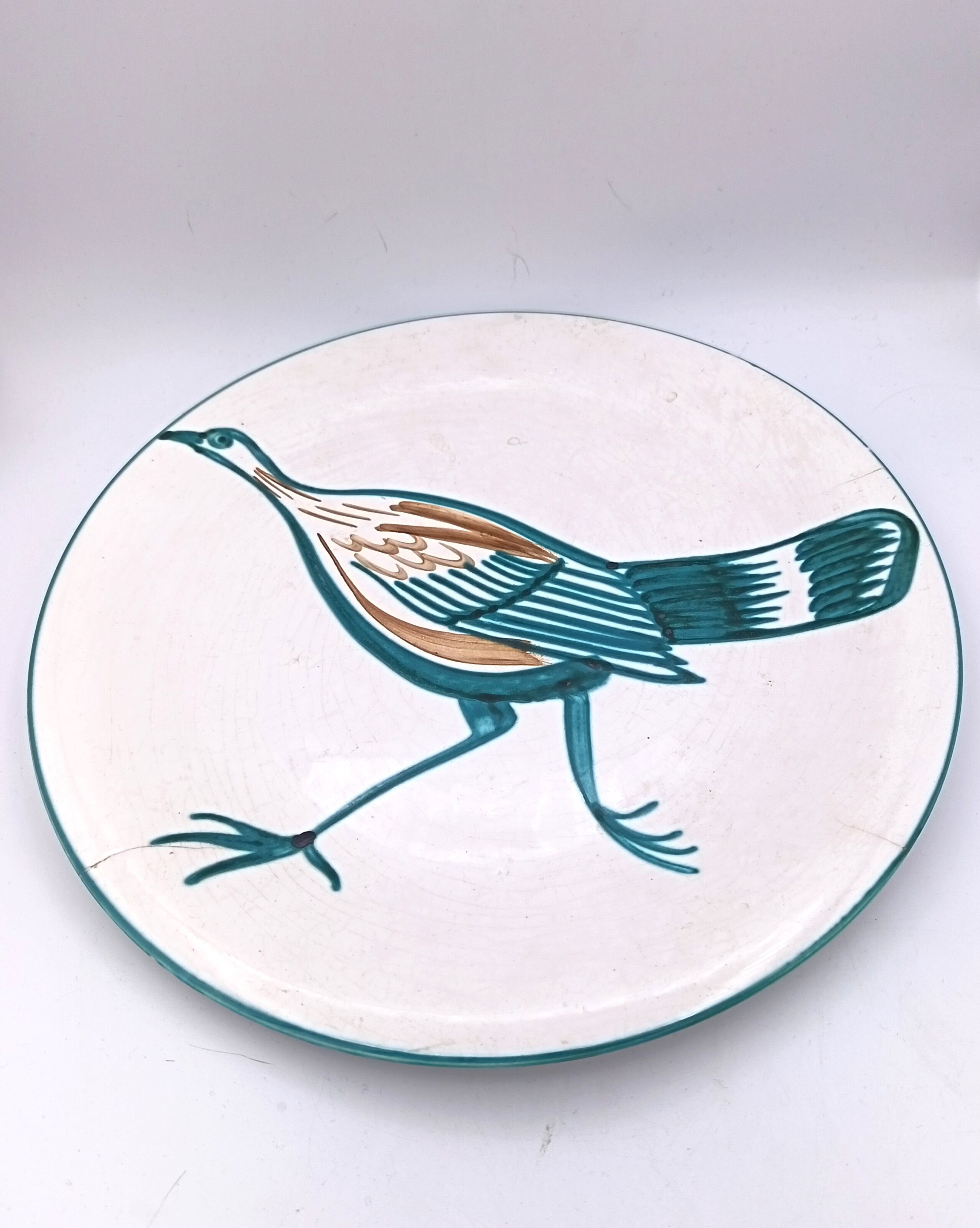 Large ceramic dish signed Roger Picault