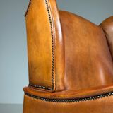 Set of 2 sheepskin club armchairs