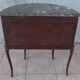 Half-moon commode in Louis XV style with walnut veneer.