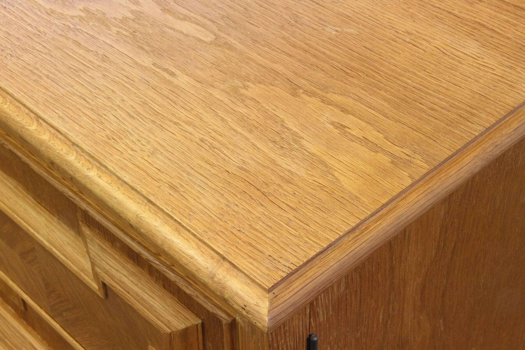 Vintage low sideboard in oak by Henning Kjærnulf, 1960s