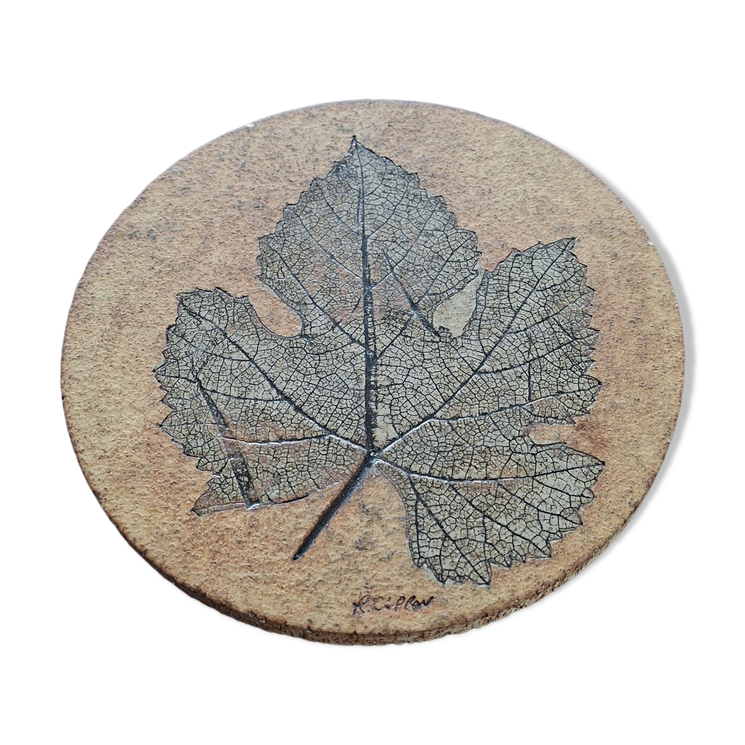 Wall ceramic leaf by Roger Capron, France 1960s-70s