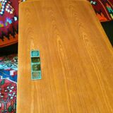 Scandinavian coffee table in teak and Briare enamels, vintage branded Bovirke