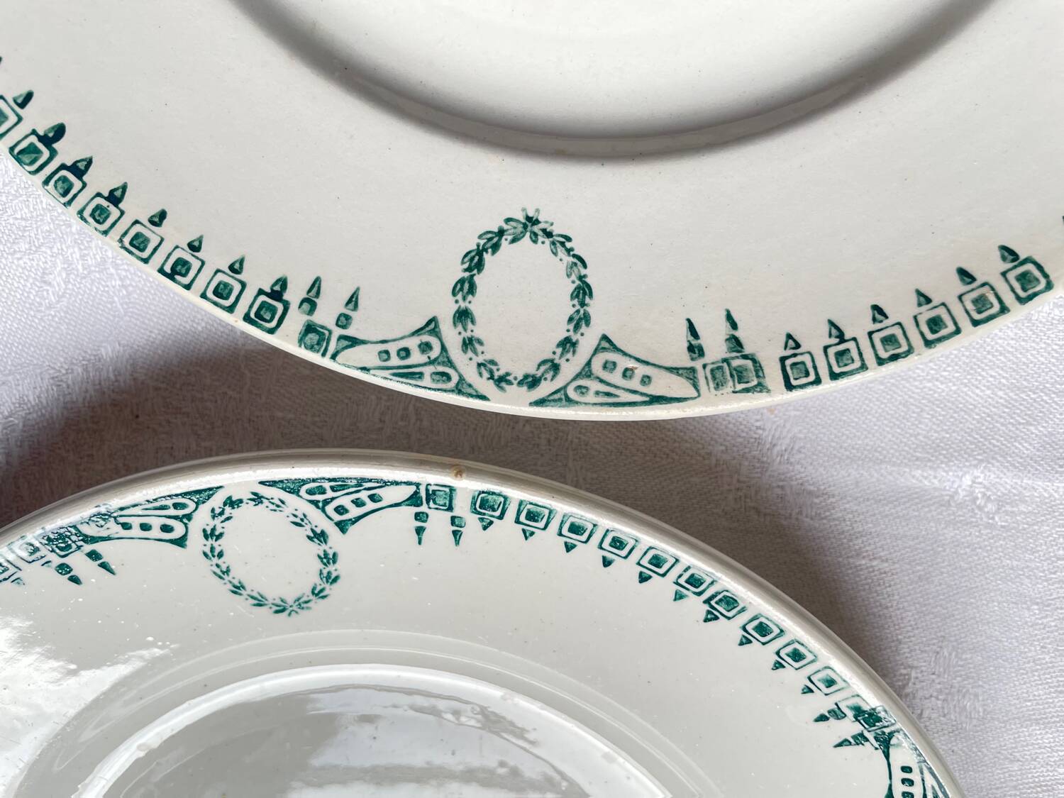 6 Saint Amand Dessert Plates Nouvelles Usines Céramiques du Nord