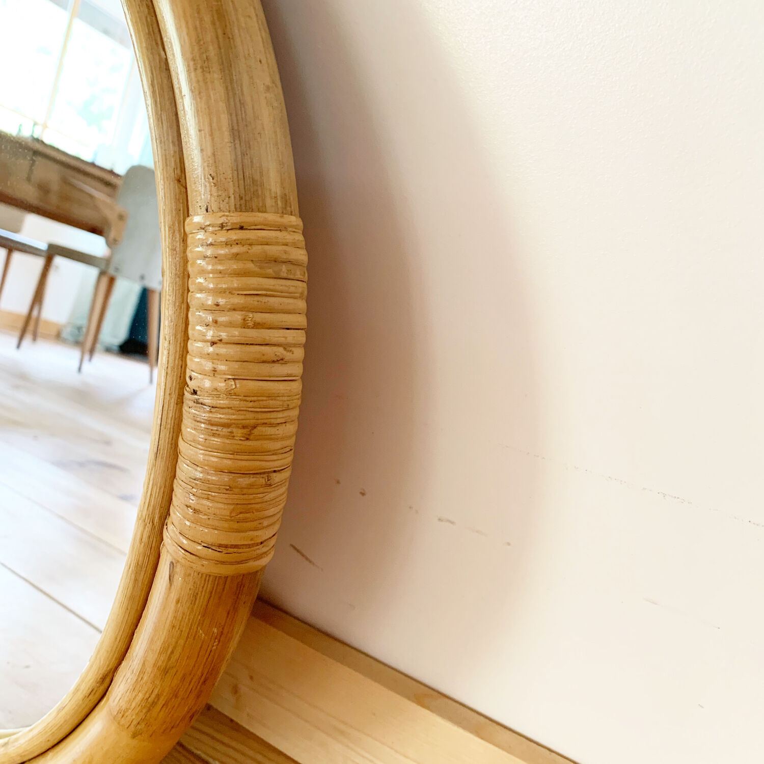 Vintage rattan mirror