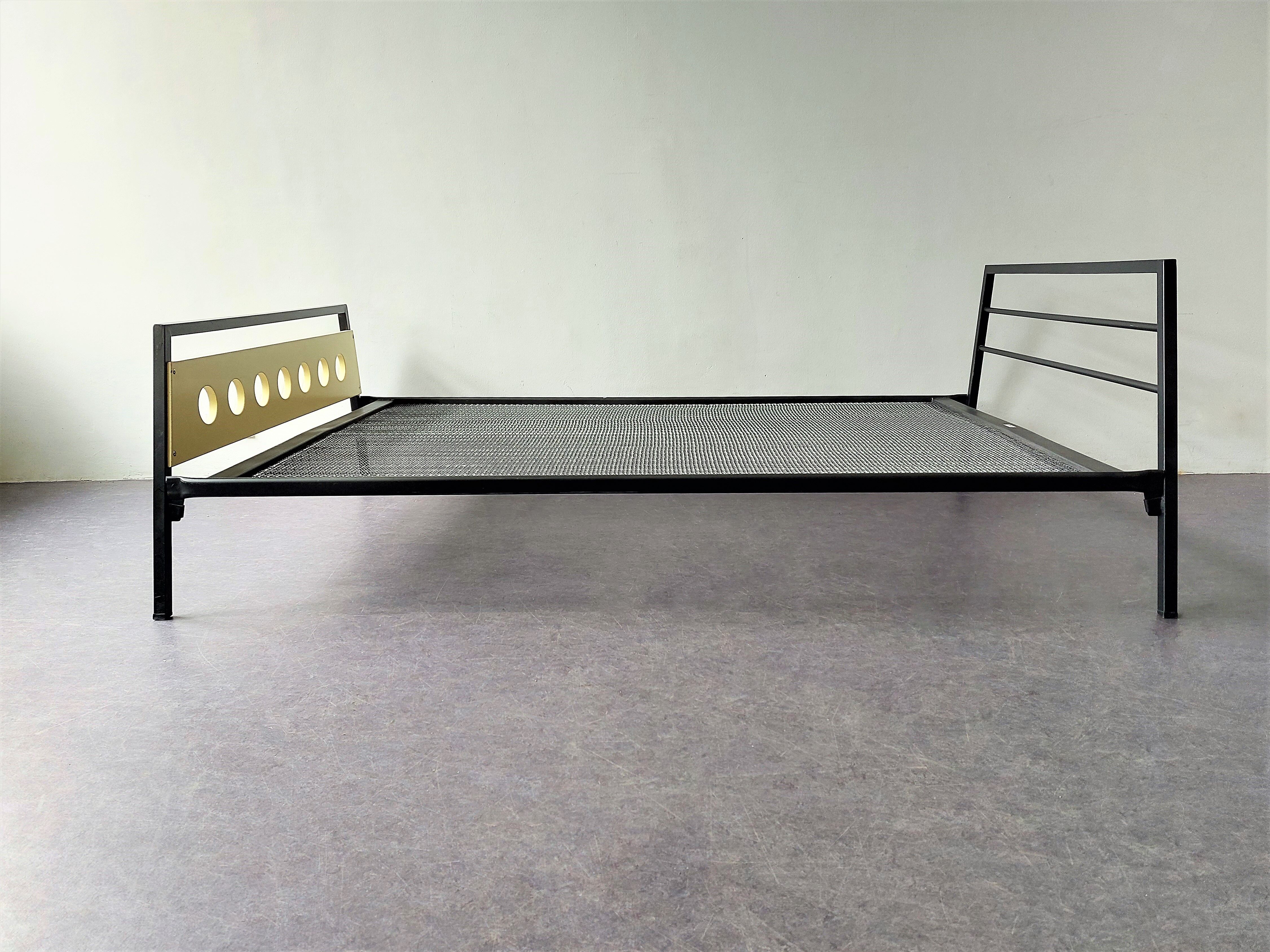 Room 56 wood and metal bed by Rob Parry and Emile Truijen for DICO, 1950