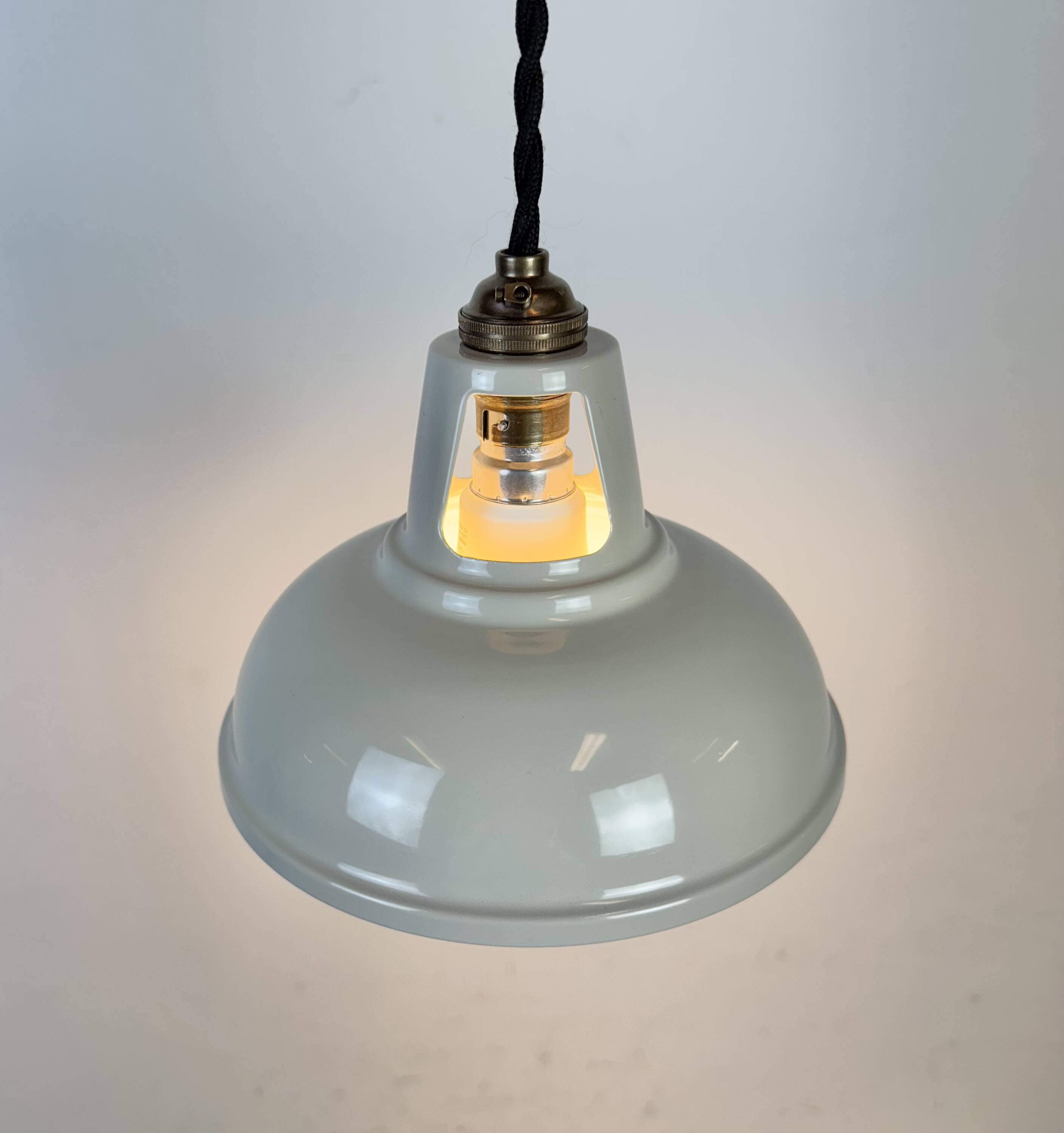 Vintage Industrial Beige Painted Ceiling Lamp, 2000s