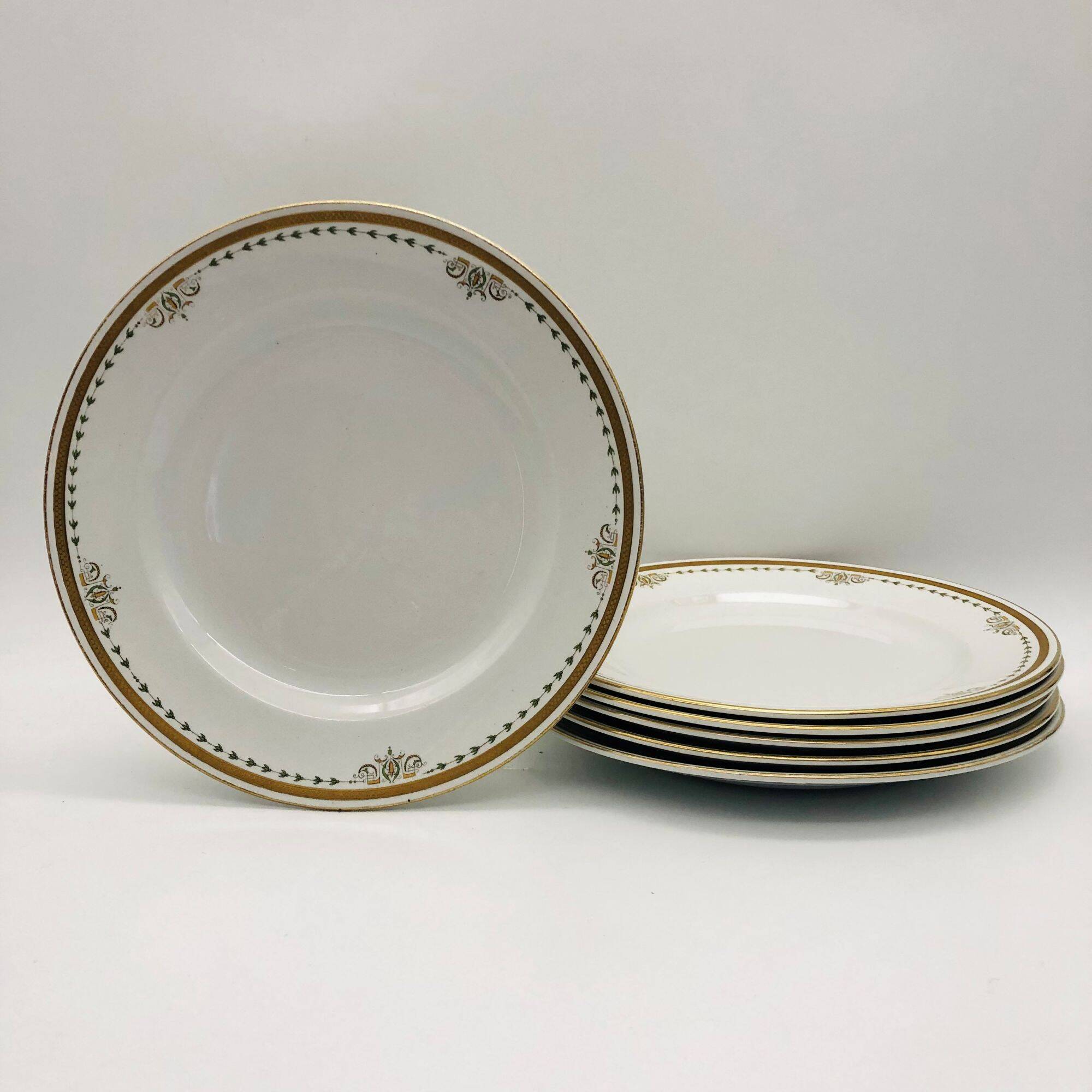 6 vintage flat plates, Keeling & Co Losol Ware Burslem.