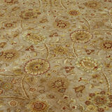 Handmade oriental contemporary 1980s 275 cm x 388 cm beige wool carpet