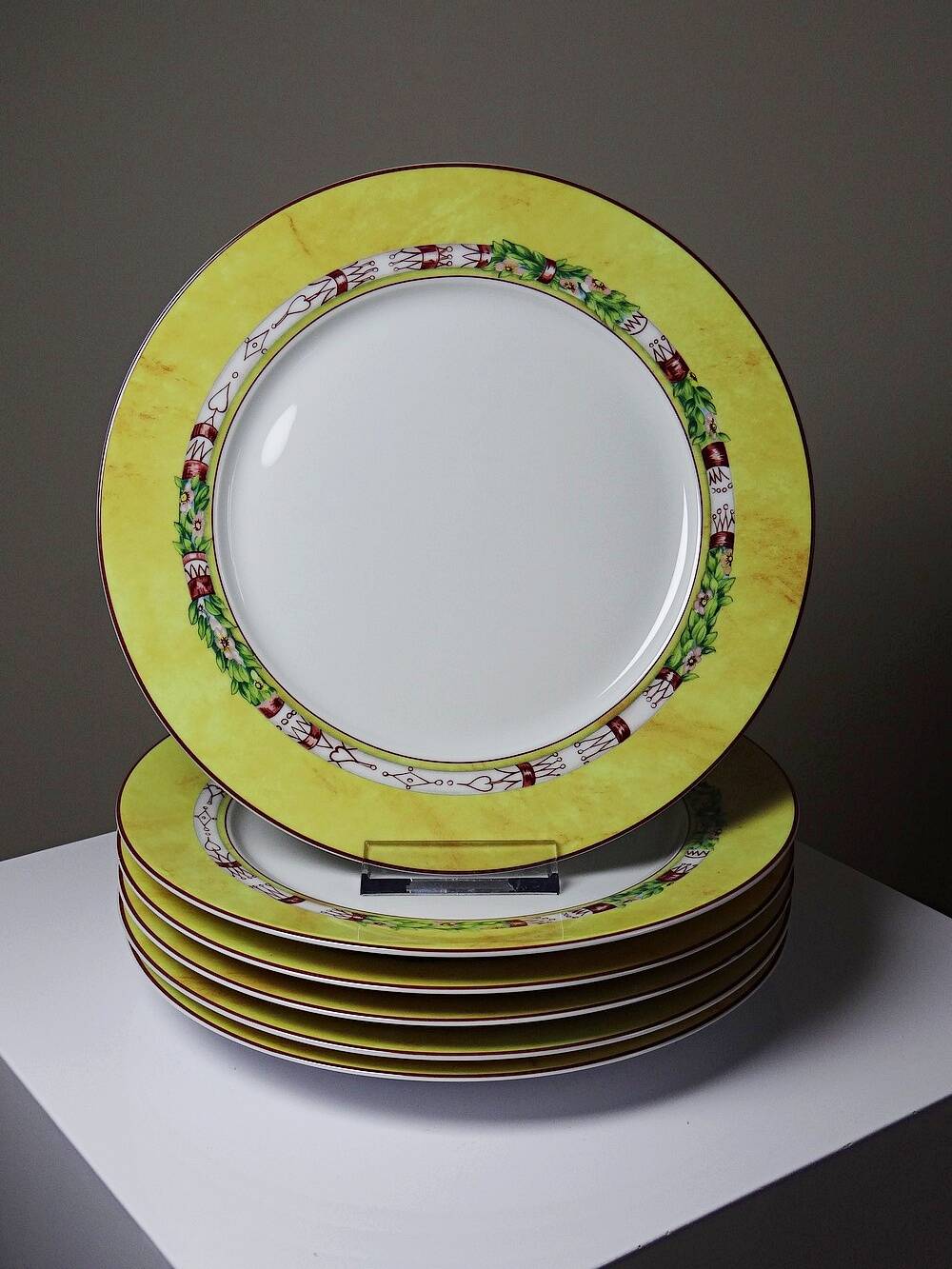 6 dessert plates Jean-Louis Coquet Limoges Terre de Sienne vintage