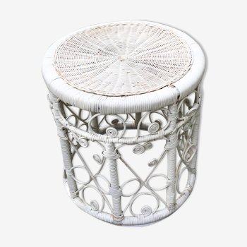 Stool Ottoman table vintage rattan peacock