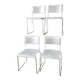 Set of 4 Italian Spilimbergo chairs in chromed steel and white plastic