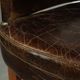 Characterful set of 6 cowhide dining chairs made of grained leather