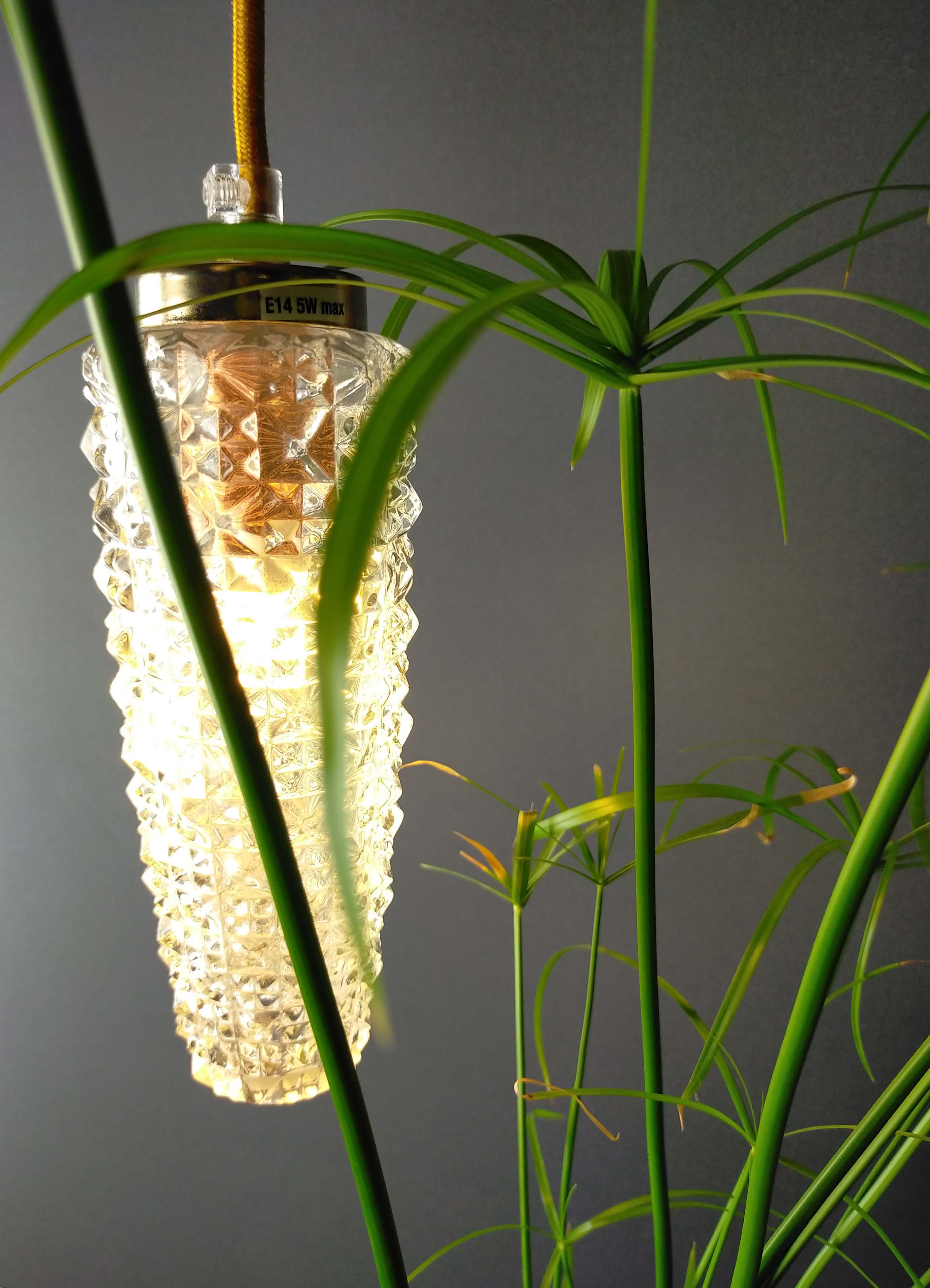 Vintage crystal spike walking lamp