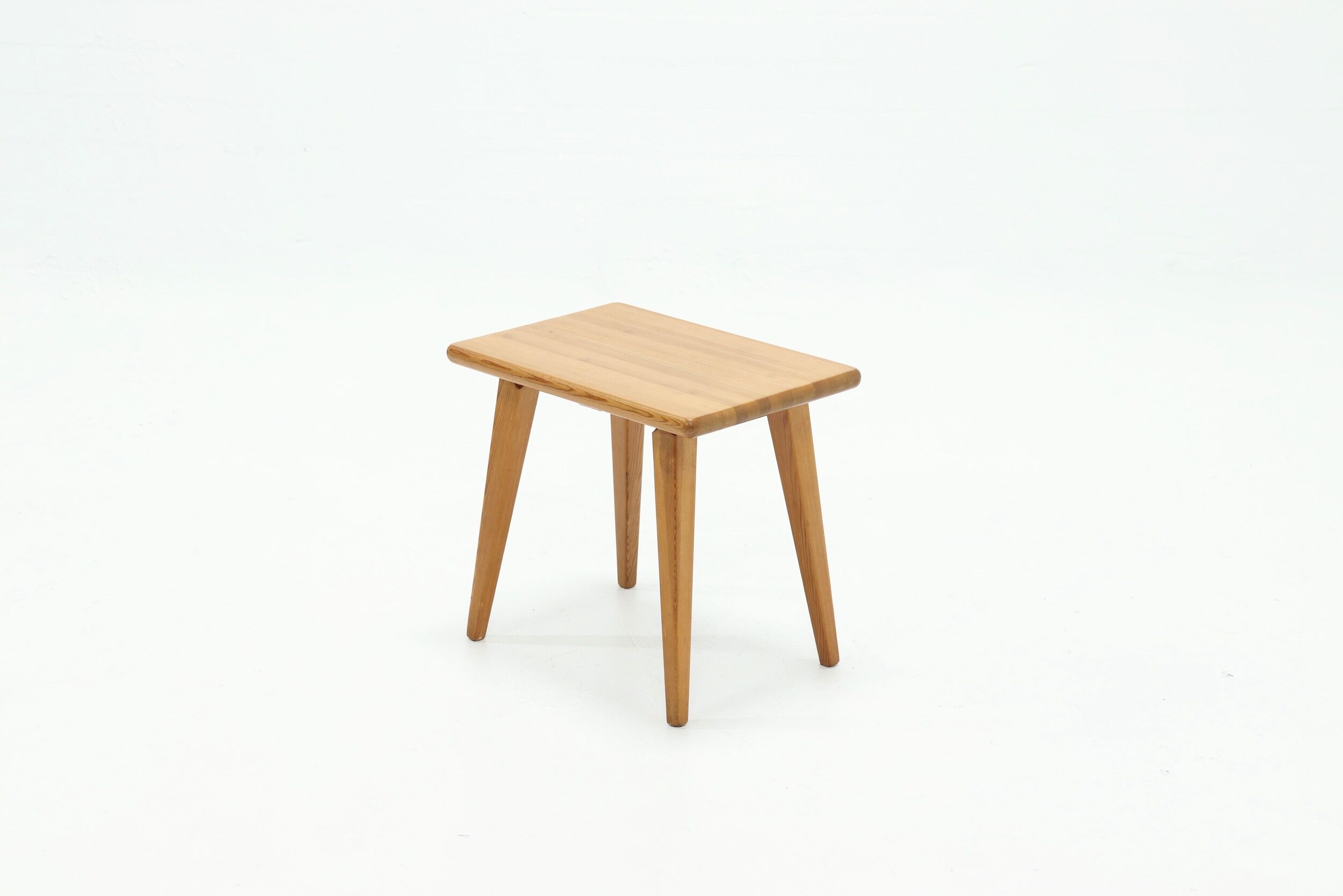 Carl Malmsten solid pine stool by Svensk Sweden 1940s