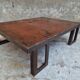 Industrial coffee table pallet table steel cinnamon brown