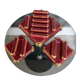 Art Deco table service in glazed burgundy and gold earthenware – Complete
