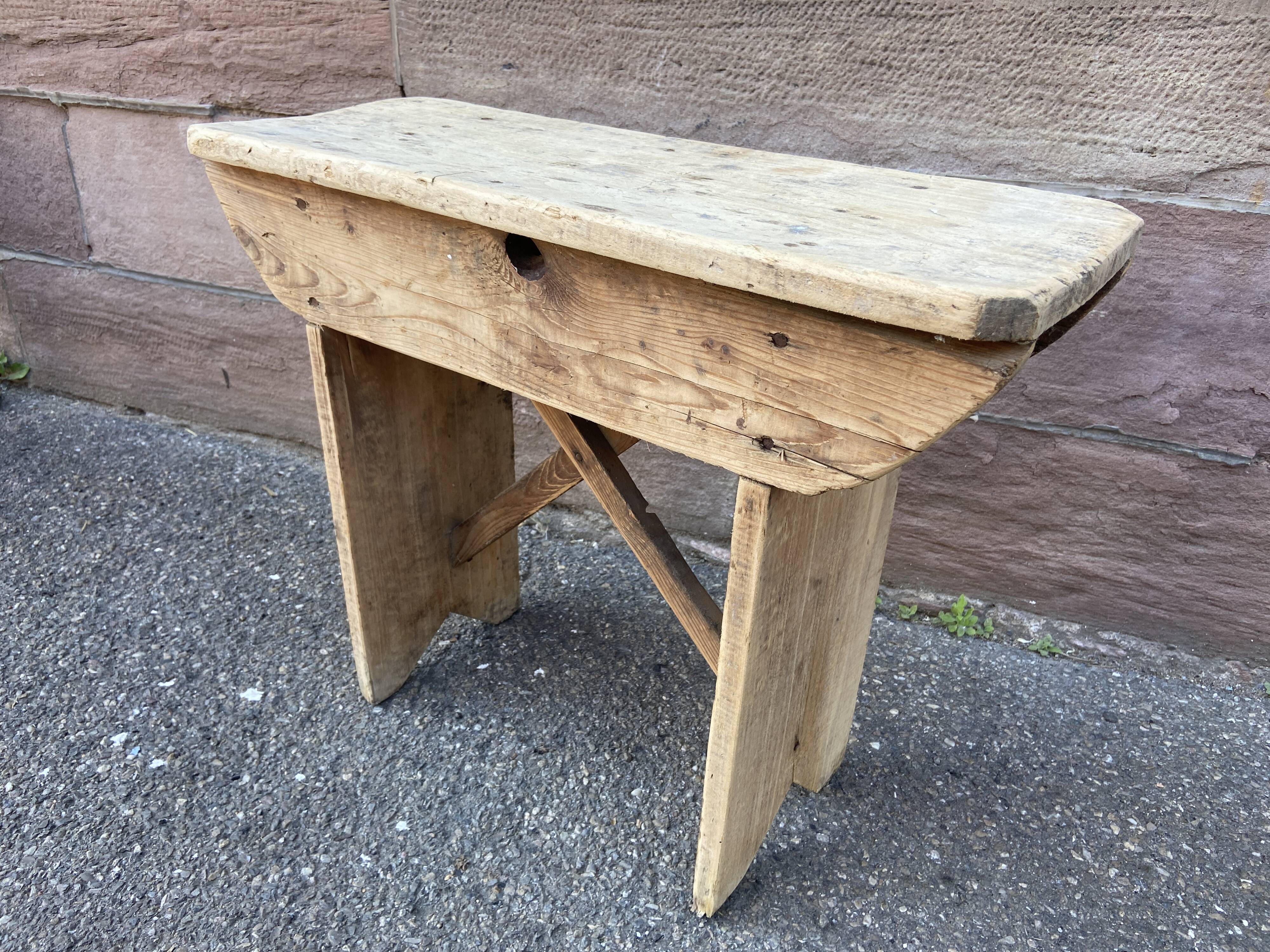 Farmhouse bench made of natural fir 1930s