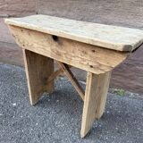 Farmhouse bench made of natural fir 1930s