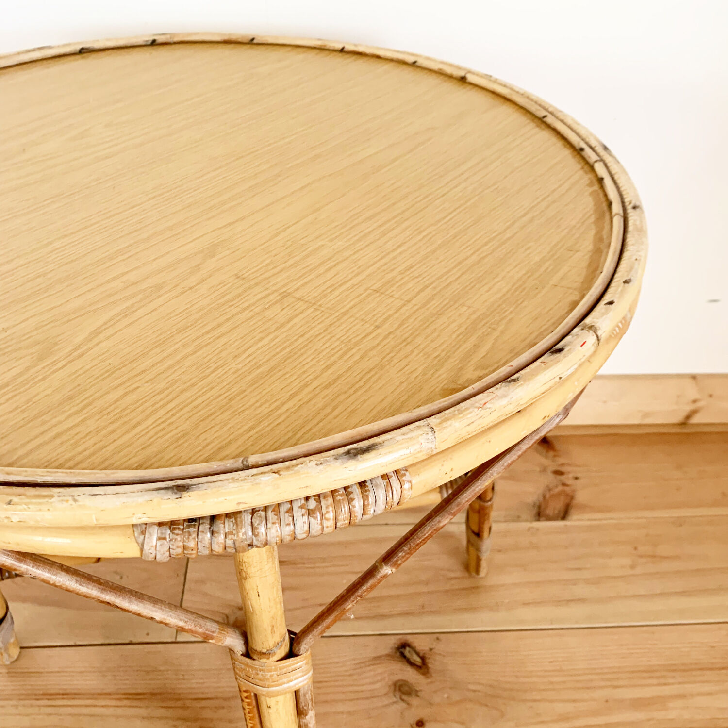 Vintage rattan coffee table