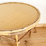 Table basse vintage en rotin