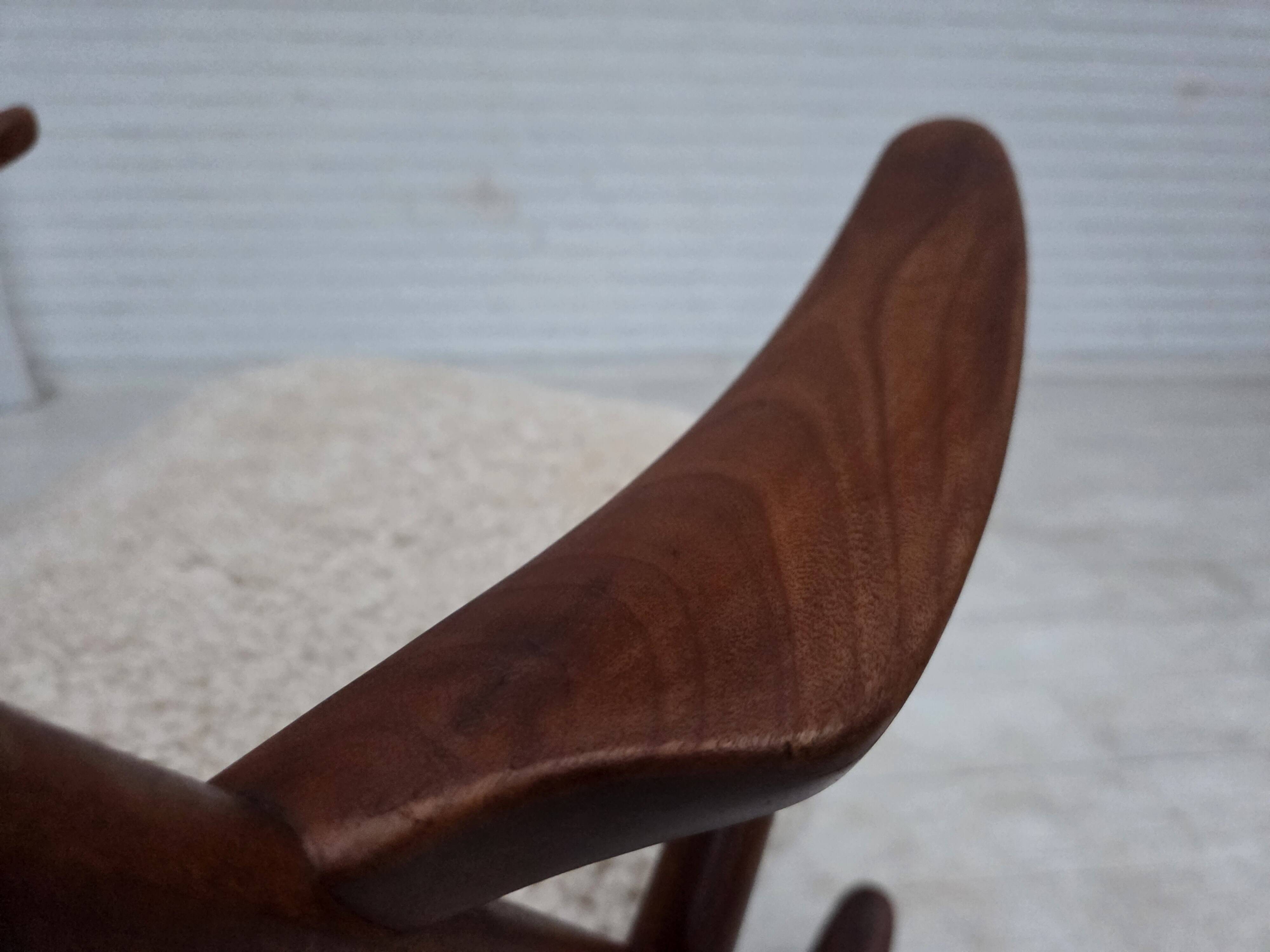 1960s, Danish rocking chair by Frank Reenskaug, model 182, sheepskin.