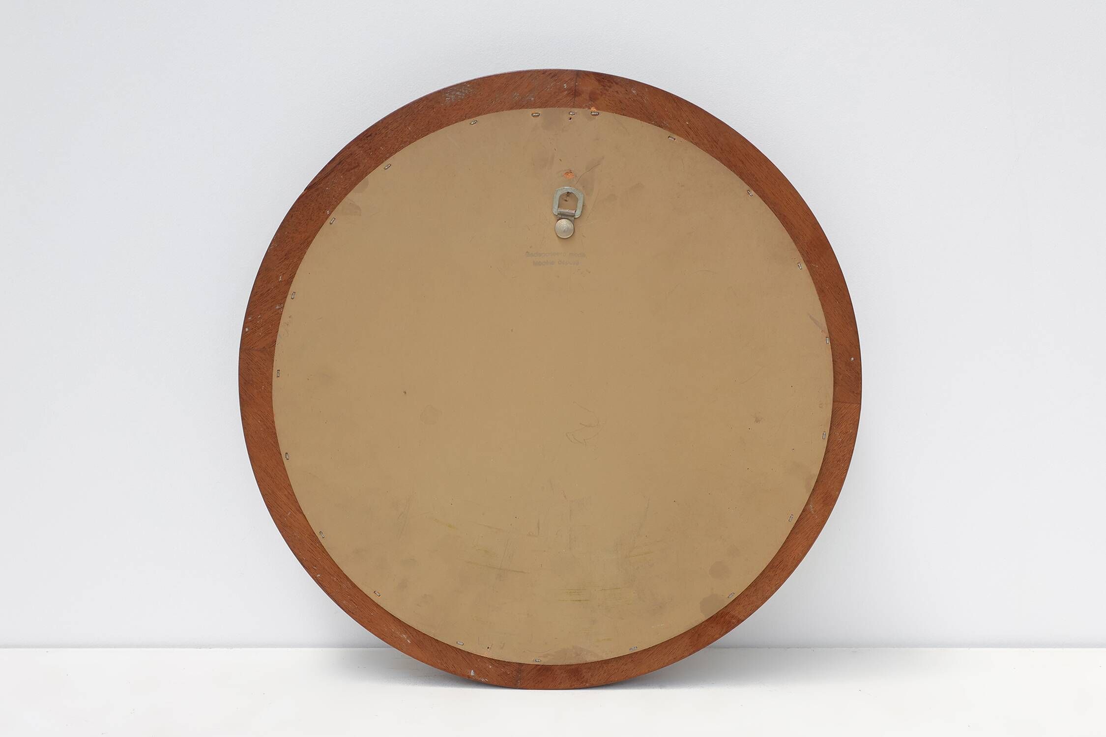 Pair of Deknudt Round Mirrors with Blue Ceramic Studs, Belgium, 1960s