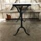 Old bistro table pied fer wrought black + white marble top vintage