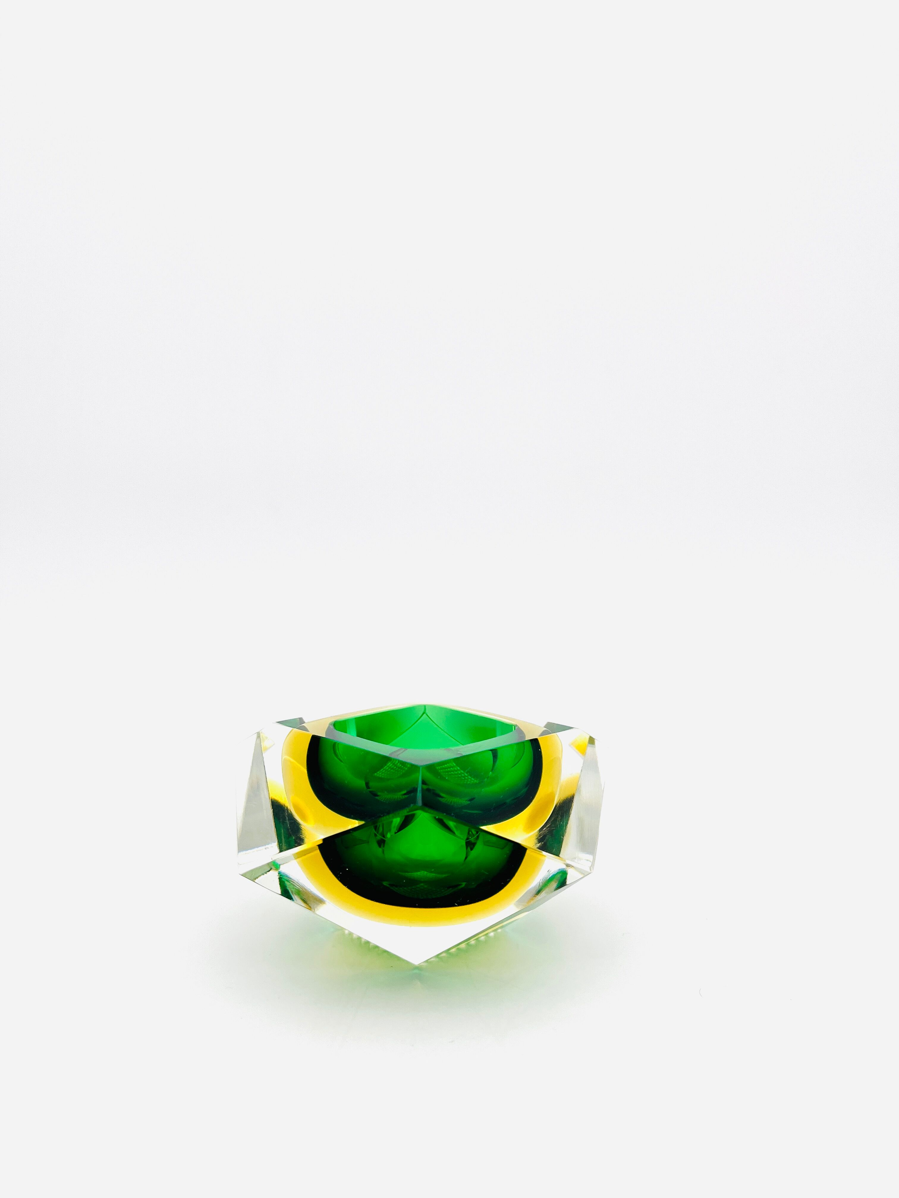 Murano bowl - Flavio Poli - Sommerso - Amber Green - Circa 1960