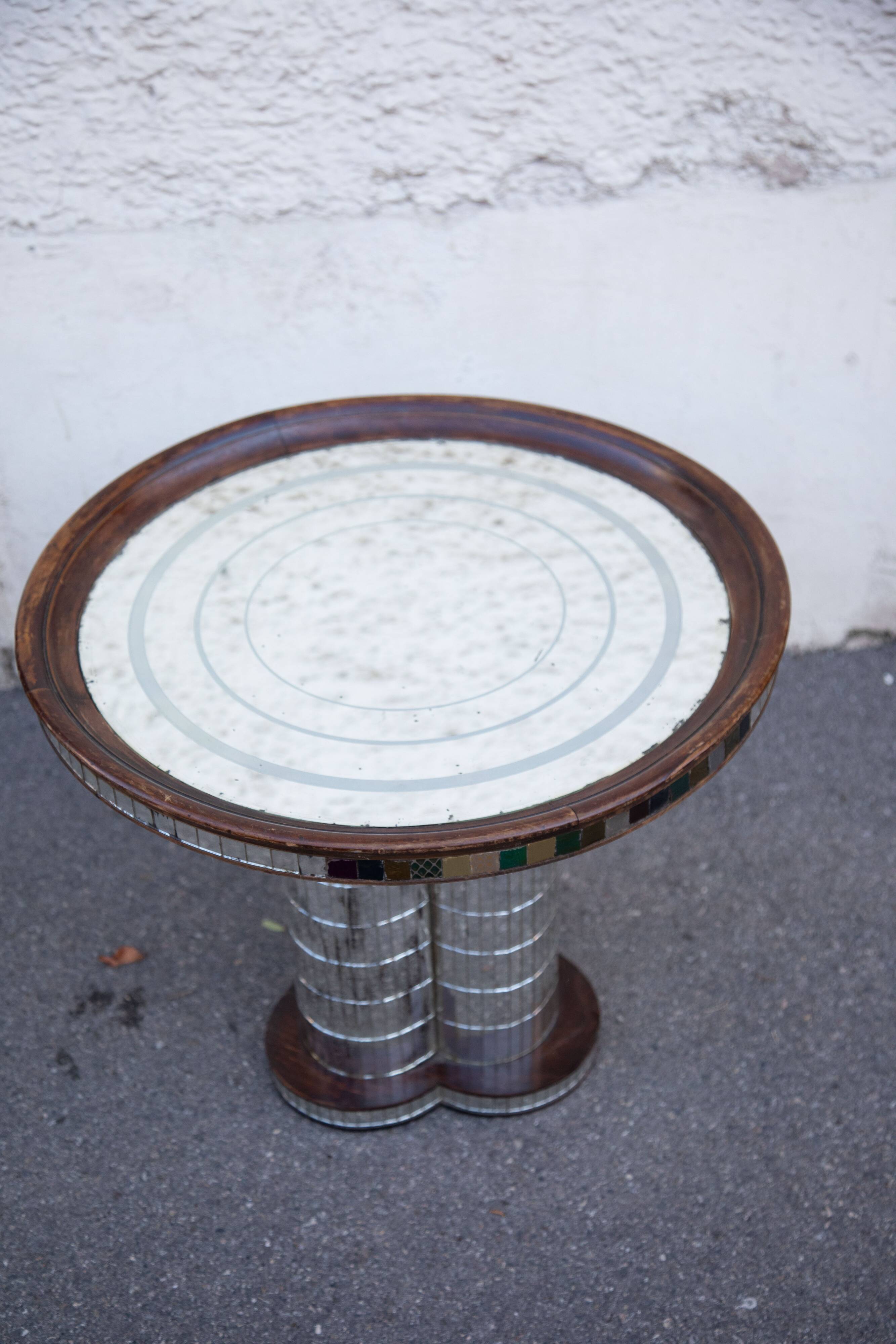 Mosaic mirrored glass coffee table Italy 70