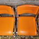 Set de 4 chaises chromées skaï orange 1970 vintage