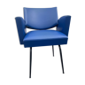 Vintage chair faux blue leather