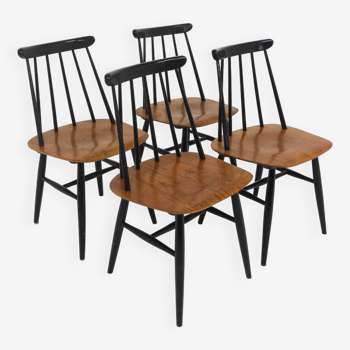 Set of 4 Scandinavian "Fanett" chairs, Ilmari Tapiovaara, Sweden, 1960