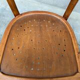 Two vintage curved wooden bistro chairs
