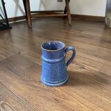Blue stoneware pitcher