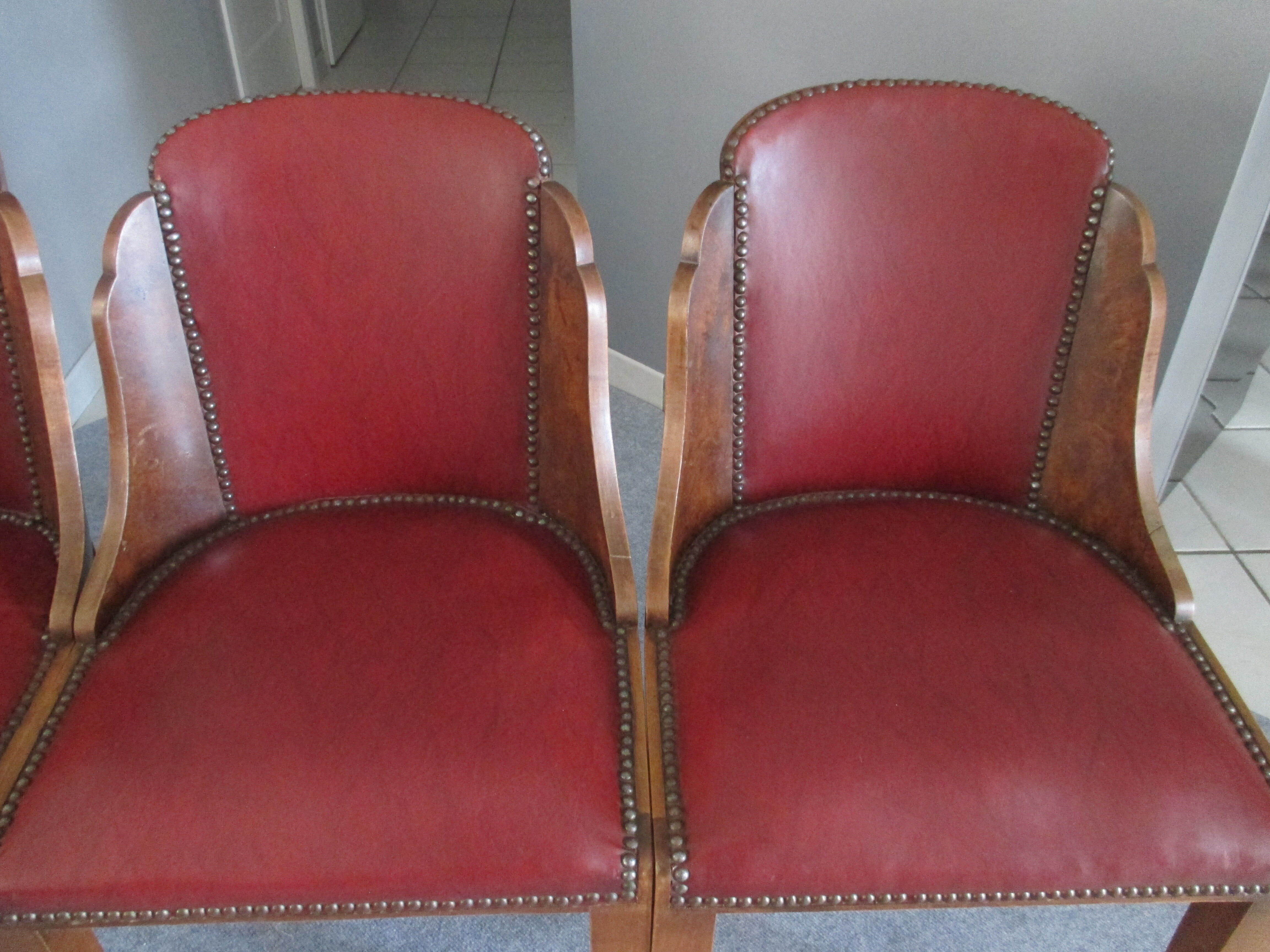 Suite 4 chaises gondole art déco 1950