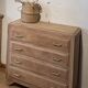 Vintage oak commode with tapered legs.