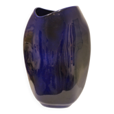 Important blue glazed ceramic vase signed by Max Idlasflag