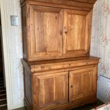 Large two-part cherry wood sideboard