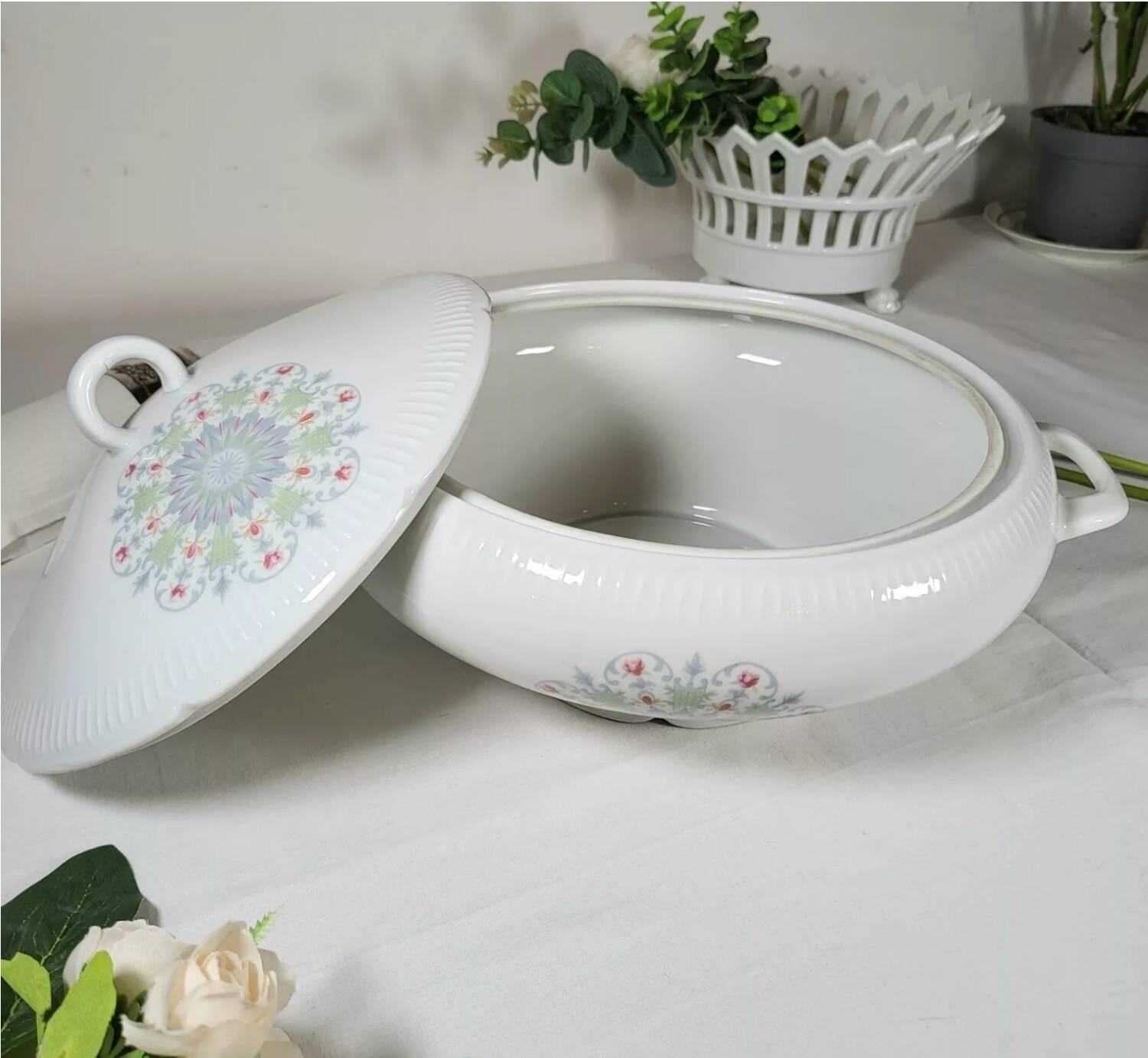 Vegetable Soup Tureen in Vierzon Porcelain