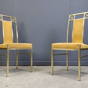 Vintage brass dining chairs by Belgochrom, 1970s