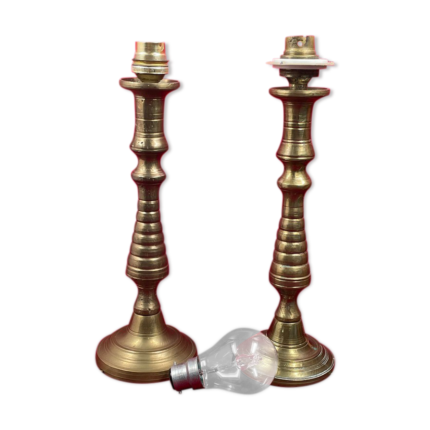 pair of brass lamp foot about 25 cm without the socket