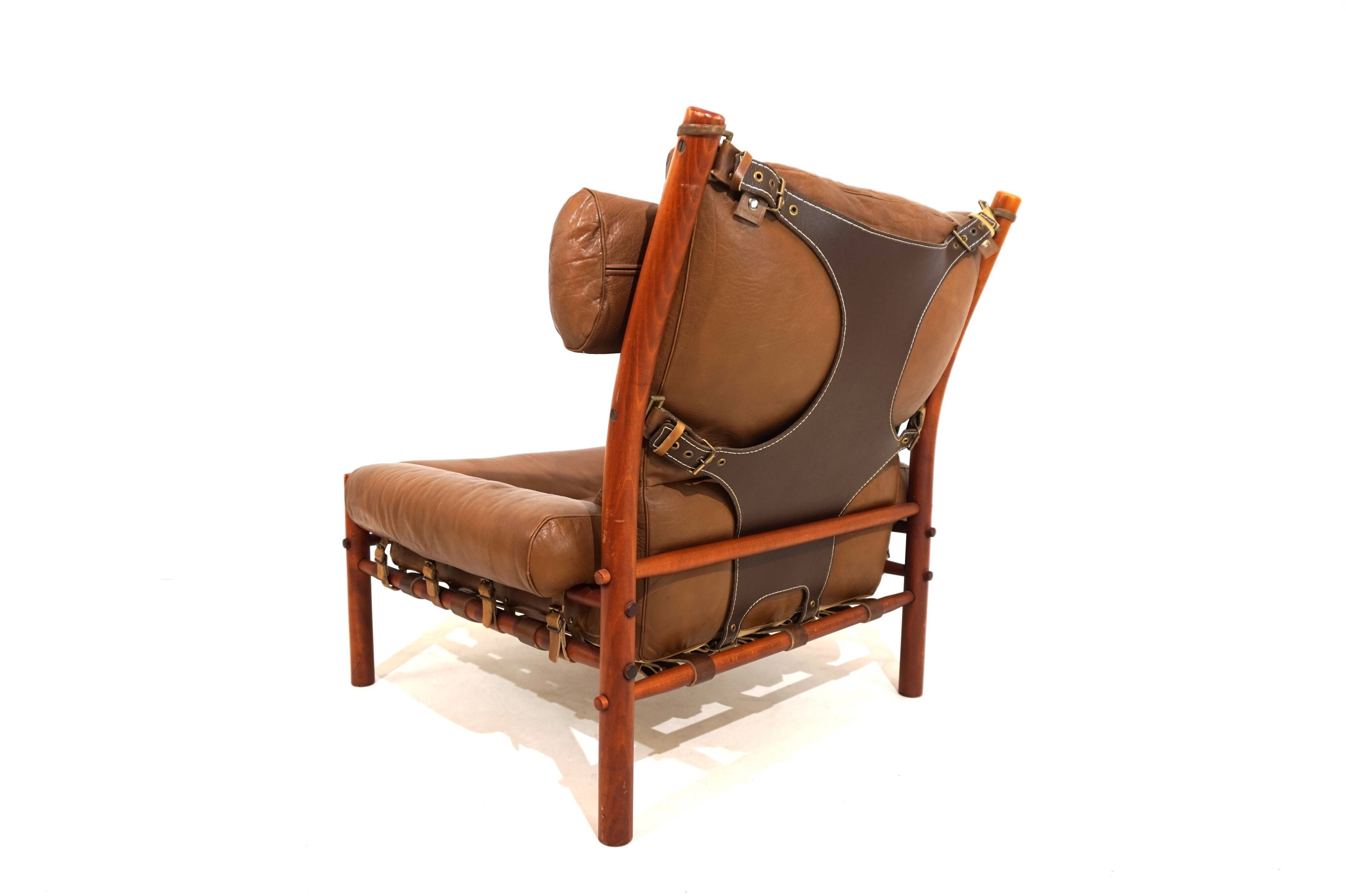 Arne Norell Inca chair with ottoman for Norell AB