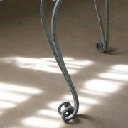 Wrought iron pedestal table mirror top 1930