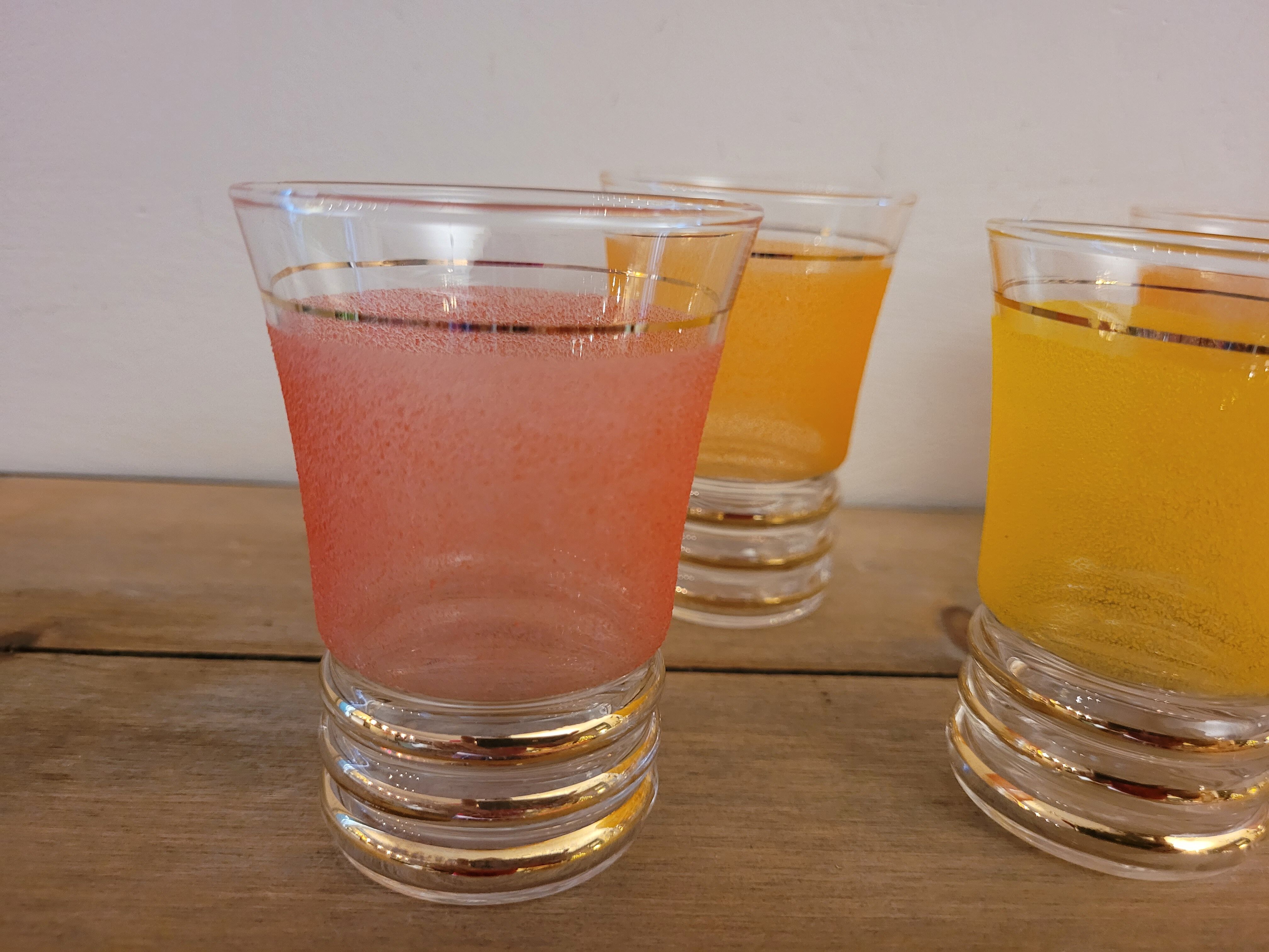 Colored granite glasses 60's