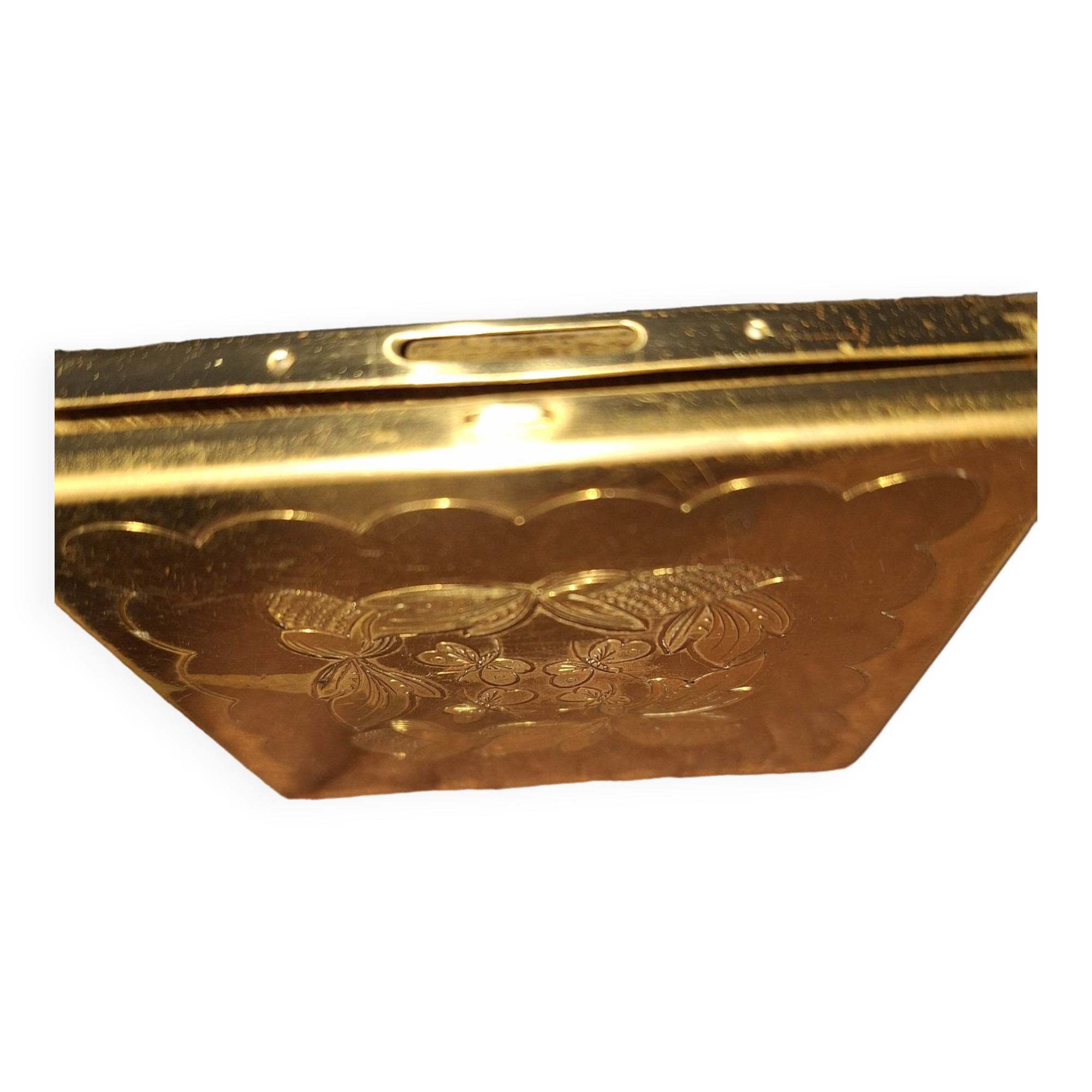 Poudrier vintage avec miroir doré