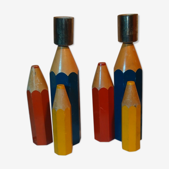 Paire de lampes crayon années 70