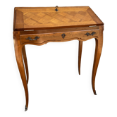 Louis XV style cherry wood Dos d'Âne scriban slope desk 1970